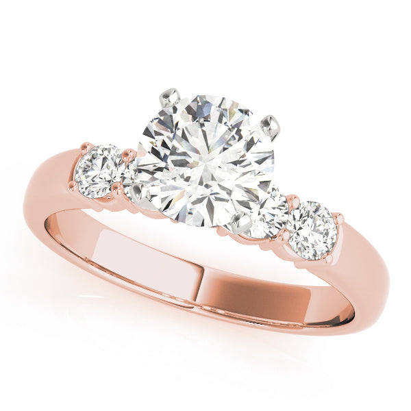 Couture Prong-Set Round Diamond Engagement Ring — 9K/18K Gold & Platinum
