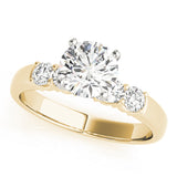 Couture Prong-Set Round Diamond Engagement Ring — 9K/18K Gold & Platinum