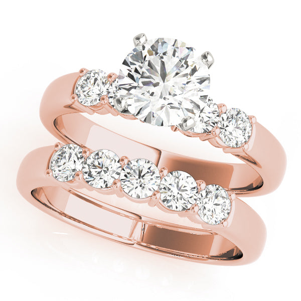 Couture Prong-Set Round Diamond Engagement Ring — 9K/18K Gold & Platinum
