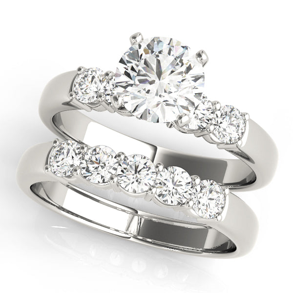 Couture Prong-Set Round Diamond Engagement Ring — 9K/18K Gold & Platinum