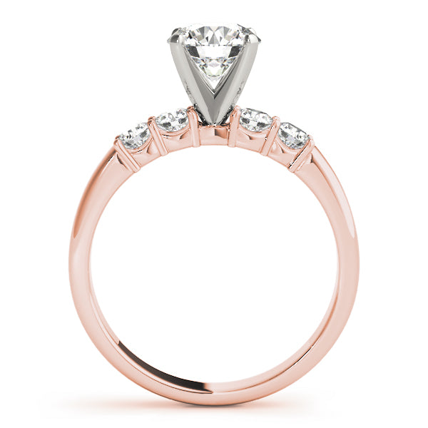 Couture Prong-Set Round Diamond Engagement Ring — 9K/18K Gold & Platinum