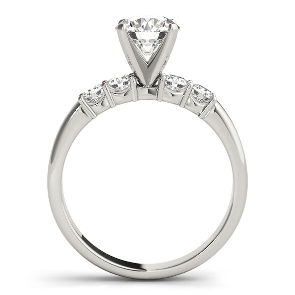 Couture Prong-Set Round Diamond Engagement Ring — 9K/18K Gold & Platinum