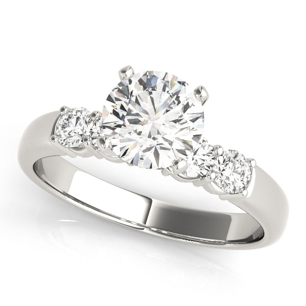 Couture Prong-Set Round Diamond Engagement Ring — 9K/18K Gold & Platinum