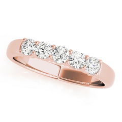Prong Set Half Eternity Ring in Gold & Platinum