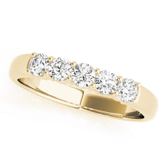 Prong Set Half Eternity Ring in Gold & Platinum
