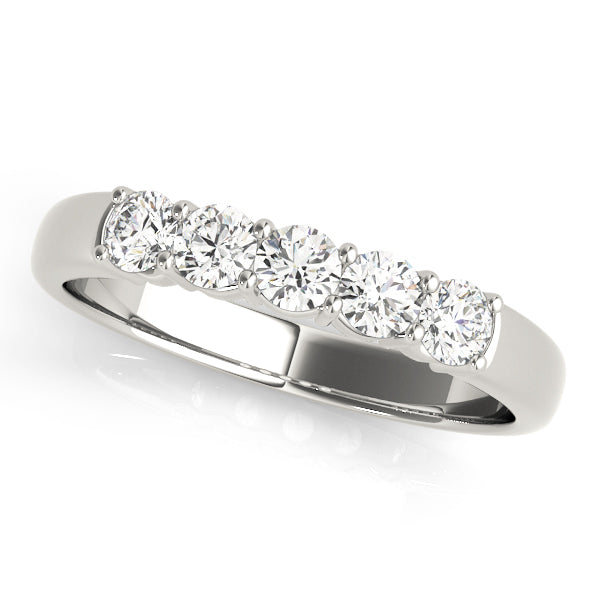Prong Set Half Eternity Ring in Gold & Platinum