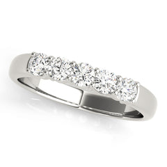 Prong Set Half Eternity Ring in Gold & Platinum