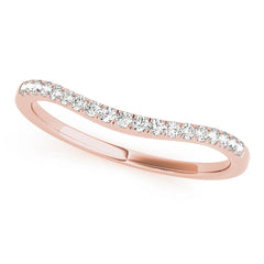 Curved Bands Half Eternity Ring in Gold & Platinum