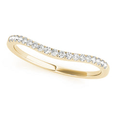 Curved Bands Half Eternity Ring in Gold & Platinum
