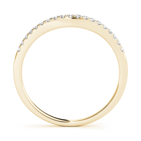 Curved Bands Half Eternity Ring in Gold & Platinum