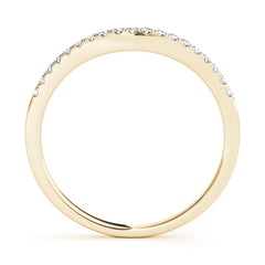 Curved Bands Half Eternity Ring in Gold & Platinum