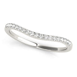 Curved Bands Half Eternity Ring in Gold & Platinum
