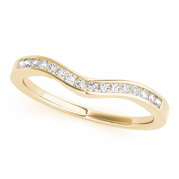 Channel Set Curved Half Eternity Ring in Gold & Platinum