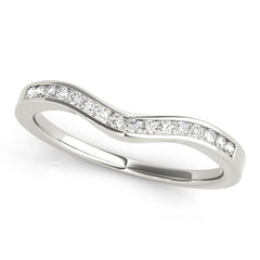 Channel Set Curved Half Eternity Ring in Gold & Platinum