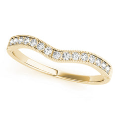 Curved Bands Half Eternity Ring in Gold & Platinum