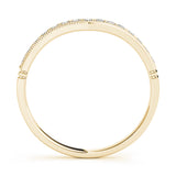 Curved Bands Half Eternity Ring in Gold & Platinum