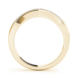 Curved Bands Half Eternity Ring in Gold & Platinum