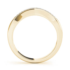 Curved Bands Half Eternity Ring in Gold & Platinum