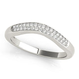 Curved Bands Half Eternity Ring in Gold & Platinum