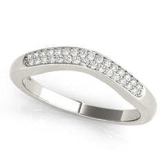 Curved Bands Half Eternity Ring in Gold & Platinum