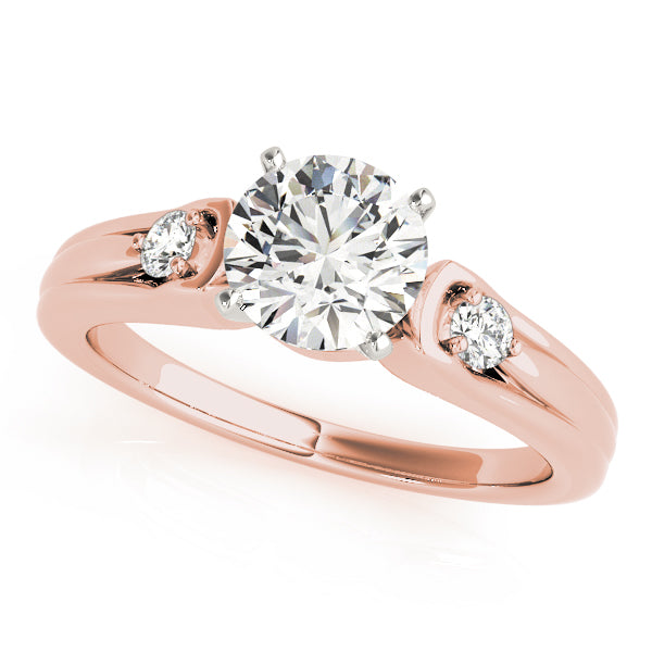 Lab Grown Three Stone Round Cut Diamond Prong Set Ring