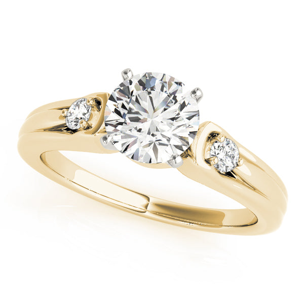 Romantic Three-Stone Round Diamond Engagement Ring — 9K/18K Gold & Platinum