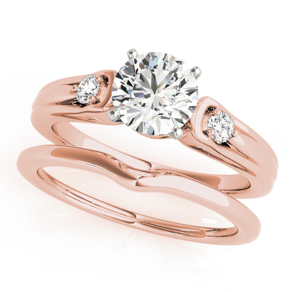 Romantic Three-Stone Round Diamond Engagement Ring — 9K/18K Gold & Platinum