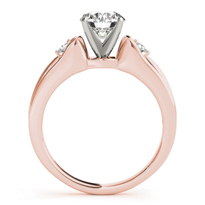 Lab Grown Three Stone Round Cut Diamond Prong Set Ring
