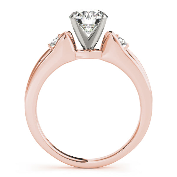Romantic Three-Stone Round Diamond Engagement Ring — 9K/18K Gold & Platinum
