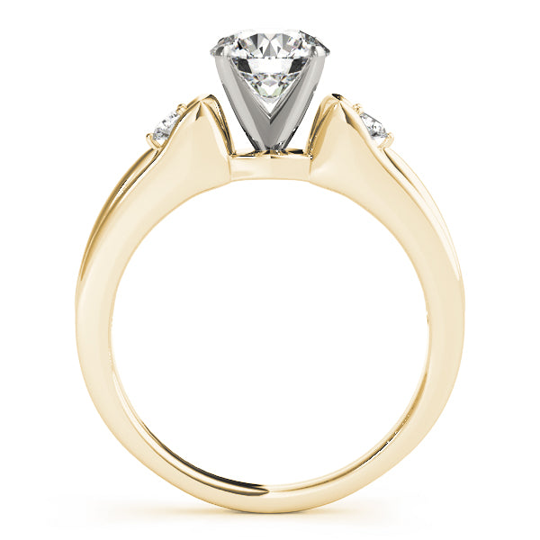 Romantic Three-Stone Round Diamond Engagement Ring — 9K/18K Gold & Platinum