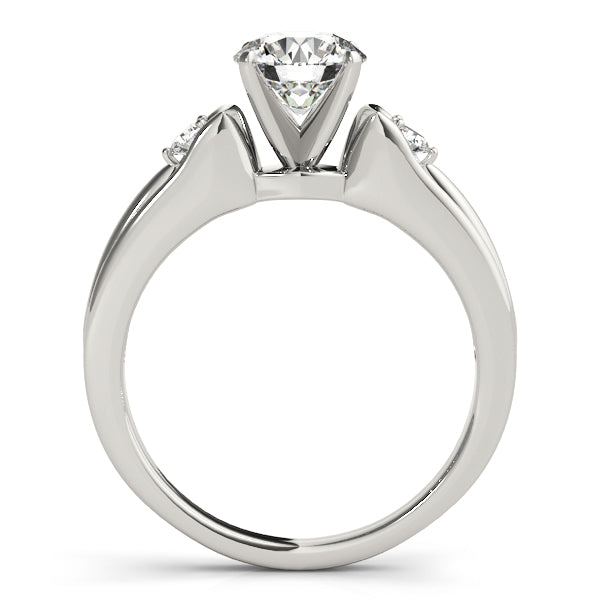 Romantic Three-Stone Round Diamond Engagement Ring — 9K/18K Gold & Platinum