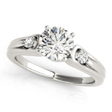 Lab Grown Three Stone Round Cut Diamond Prong Set Ring