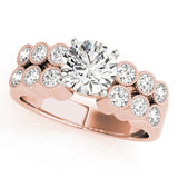 Statement Multi-Row Round Diamond Engagement Ring — 9K/18K Gold & Platinum
