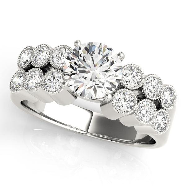 Statement Multi-Row Round Diamond Engagement Ring — 9K/18K Gold & Platinum