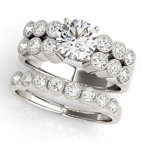 Statement Multi-Row Round Diamond Engagement Ring — 9K/18K Gold & Platinum