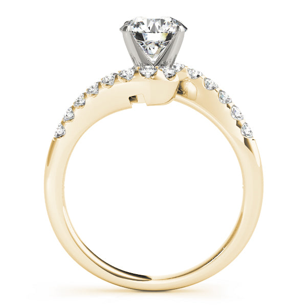 Lustrous Bypass Round Diamond Engagement Ring — 9K/18K Gold & Platinum