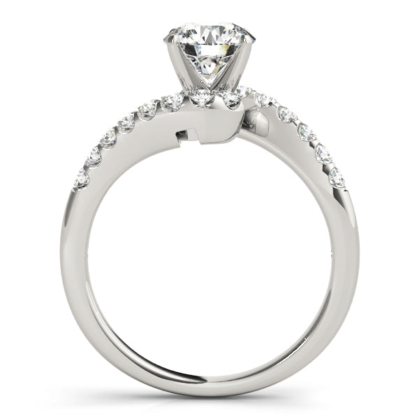 Lustrous Bypass Round Diamond Engagement Ring — 9K/18K Gold & Platinum