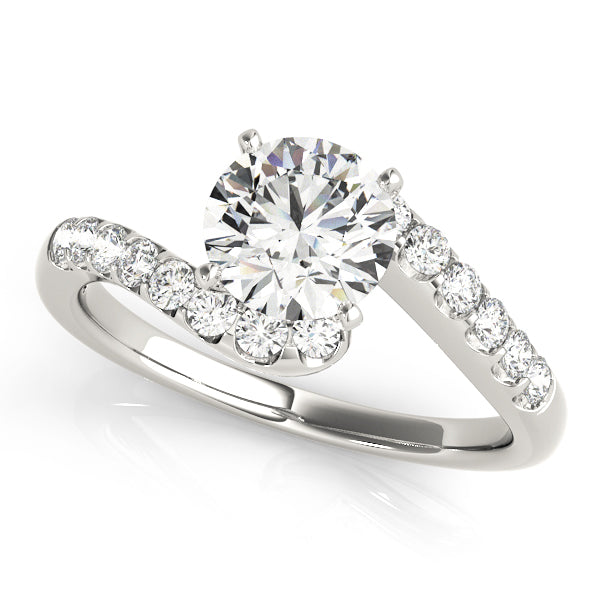 Lustrous Bypass Round Diamond Engagement Ring — 9K/18K Gold & Platinum