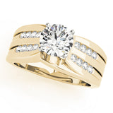 Opulent Multi-Row Round Diamond Engagement Ring — 9K/18K Gold & Platinum