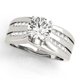 Opulent Multi-Row Round Diamond Engagement Ring — 9K/18K Gold & Platinum