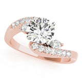 Crowned Fancy Shape Marquise Diamond Engagement Ring — 9K/18K Gold & Platinum