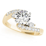 Crowned Fancy Shape Marquise Diamond Engagement Ring — 9K/18K Gold & Platinum