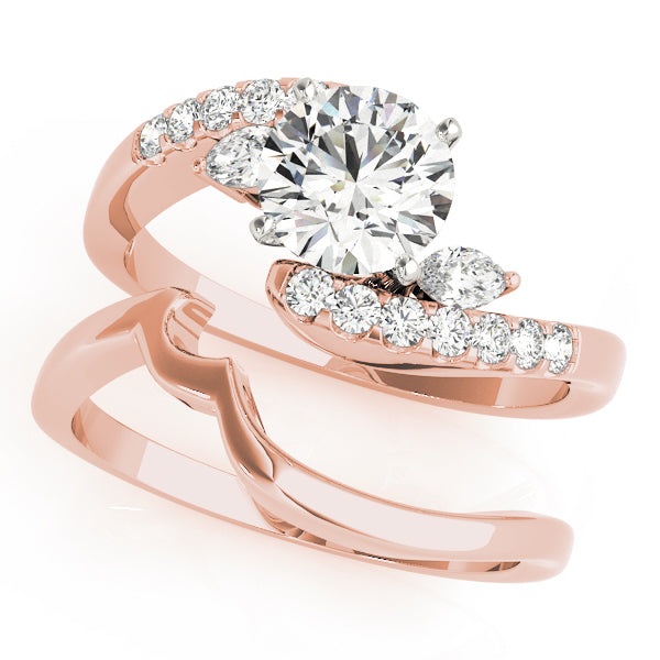 Crowned Fancy Shape Marquise Diamond Engagement Ring — 9K/18K Gold & Platinum