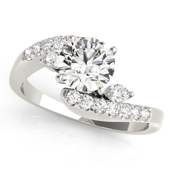 Crowned Fancy Shape Marquise Diamond Engagement Ring — 9K/18K Gold & Platinum