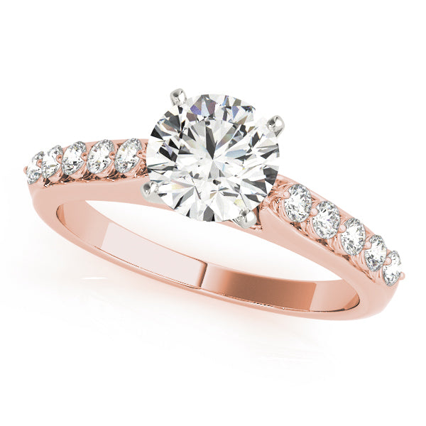Dazzling Prong-Set Round Diamond Engagement Ring — 9K/18K Gold & Platinum