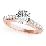 Dazzling Prong-Set Round Diamond Engagement Ring — 9K/18K Gold & Platinum