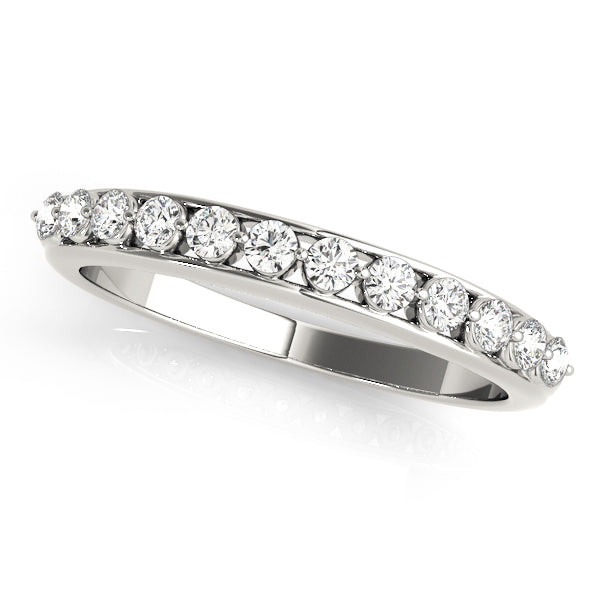 Prong Set Half Eternity Ring in Gold & Platinum