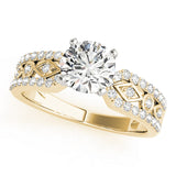 Splendid Multi-Row Round Diamond Engagement Ring — 9K/18K Gold & Platinum