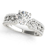 Splendid Multi-Row Round Diamond Engagement Ring — 9K/18K Gold & Platinum