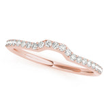 Curved Bands Half Eternity Ring in Gold & Platinum